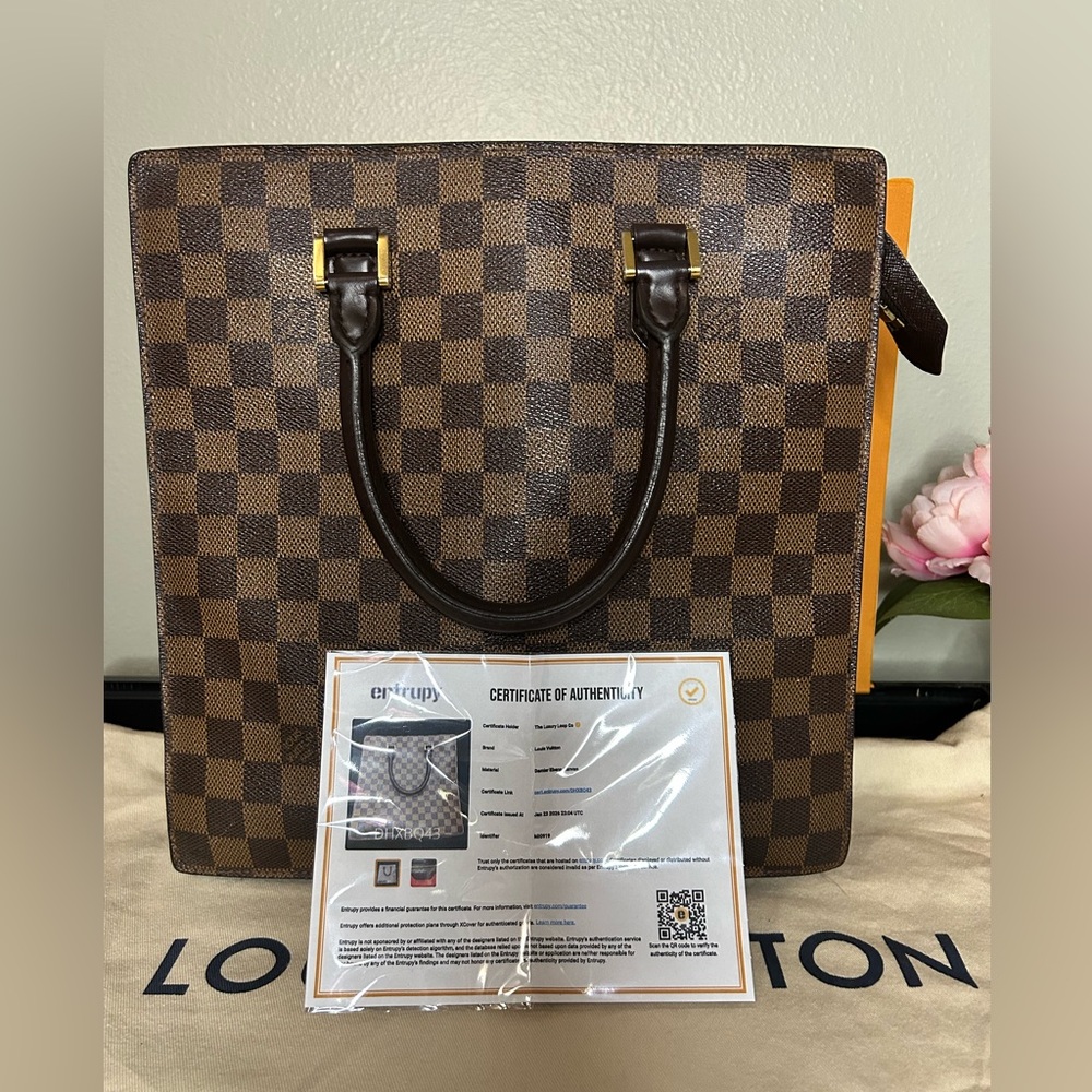 Authentic Louis Vuitton Damier Ebene Venice PM Tote w/ COA and Vibrant Interior - Picture 13 of 15